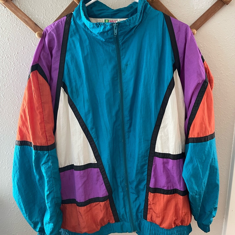 Vintage Color Block Windbreaker